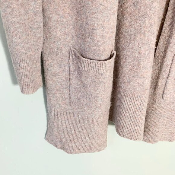 Madewell wool alpaca tunic length open front kent cardigan sweater with pockets - Picture 3 of 10